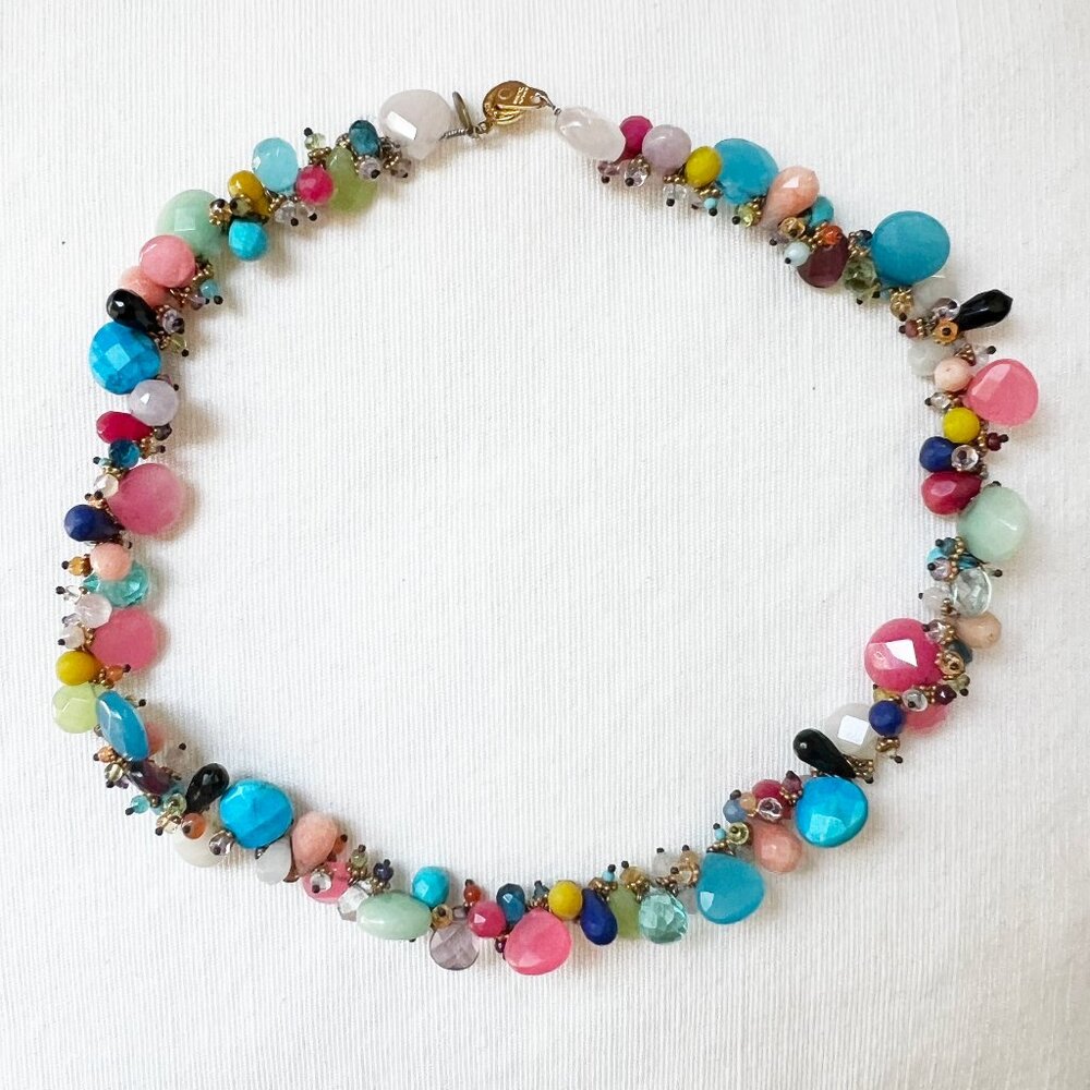 Gorgeous colorful necklace with crystals and stones